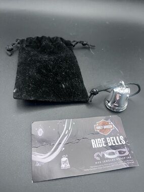 Harley-Davidson Silver-Tone Ride Bell Pendant with Black Cord
